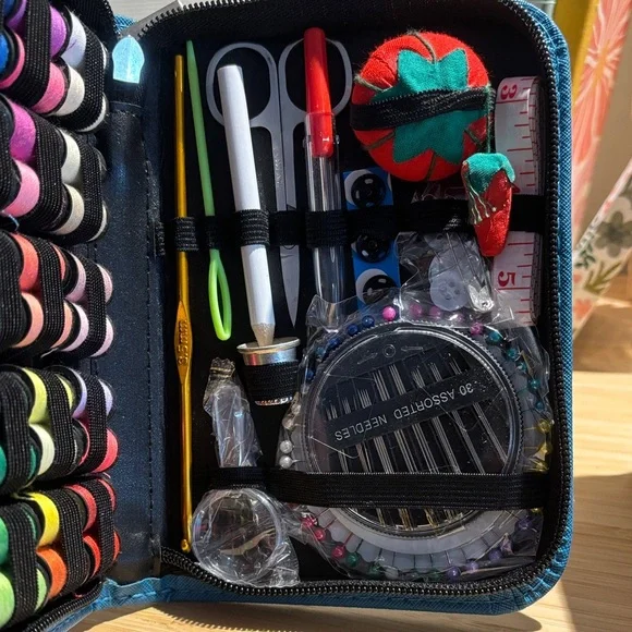 Compact Blue Sewing Kit - Picture 2 of 4
